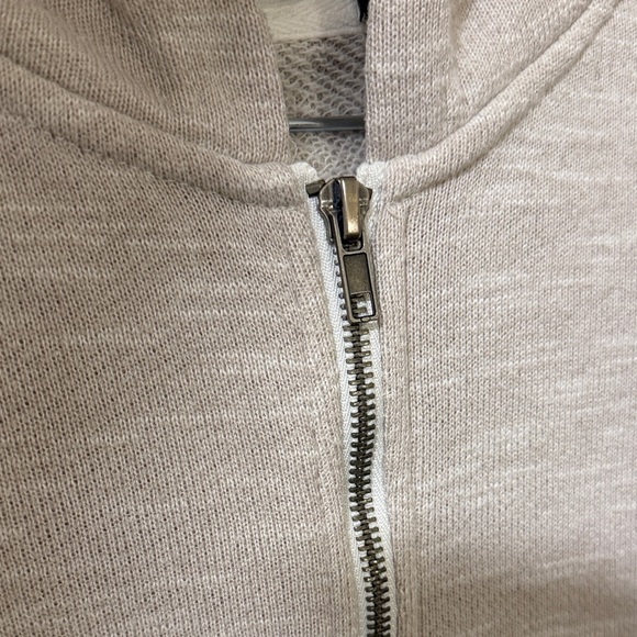 Forever 21 Terry Fleece Lighweight Beige Full Zip Hoodie Size Small - Picture 6 of 10